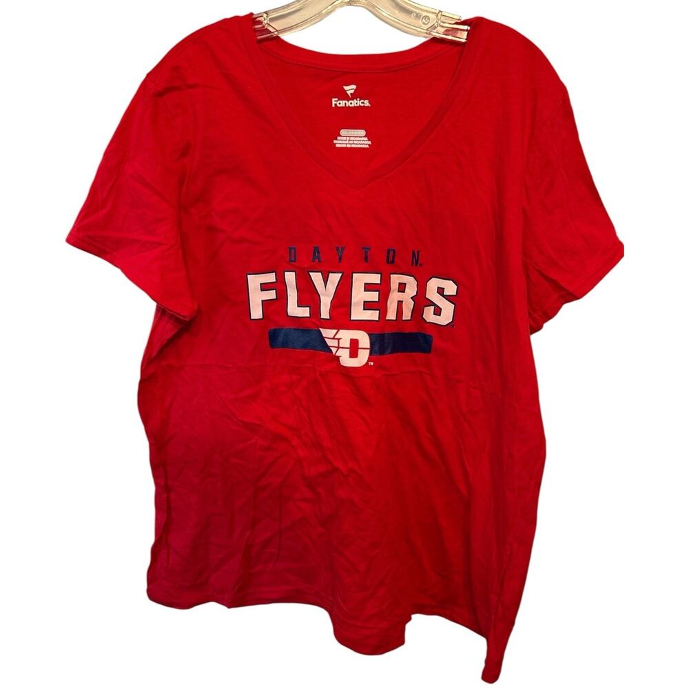 Dayton‎ Flyers Women's Fanatics V-Neck T-Shirt Red Size 2XL